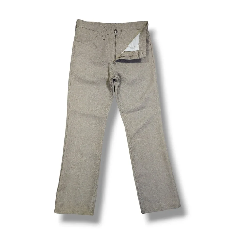 Vintage Wrangler‎ Western Heathered Tan 100% Polyester Pants Men's 29x30 82HT